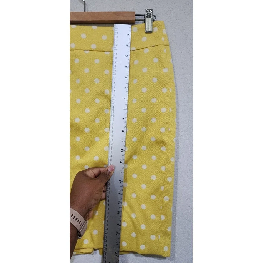ANN TAYLOR polka dot yellow cotton blend skirt Sz 6